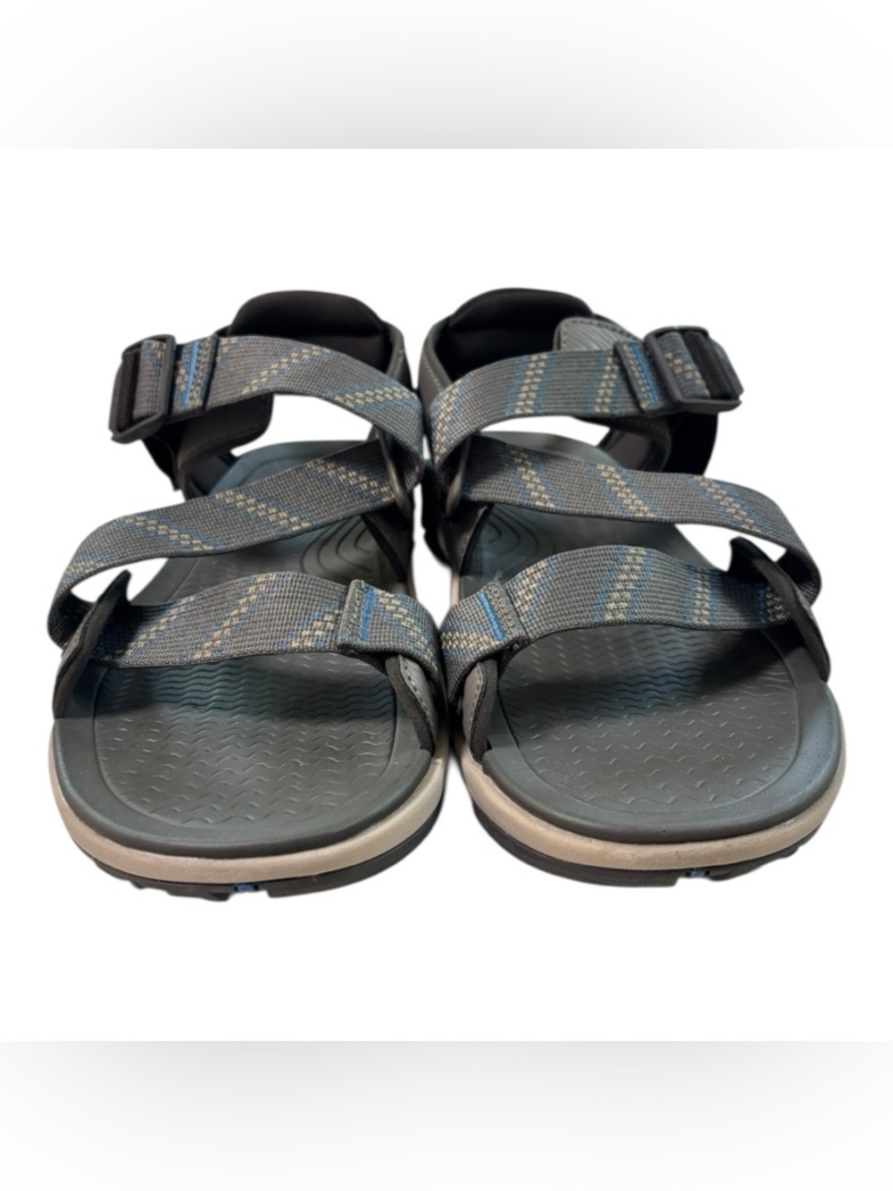 KURU Current Sandals Shoes Mens Size 12 Cedar Brown Mineral Blue Comfort Hiking - Picture 3 of 10